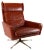 Danish Red Brown Leather Easy Chair, 1960s For Sale