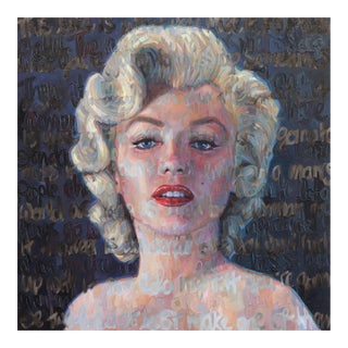 Large Colorful Oil Painting "Marilyn Monroe - Strong Women" Original Textural Artwork by Christina Major For Sale