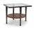 Modern Bronze and Walnut End table with Glass top designed by Greg Sheres. In Stock. The "Manhattan" lamp table is a...