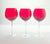 Set of 3 Ruby Red Large Balloon Wine Glasses 8 3/4” 14oz Excellent condition. No chips, cracks, or fleabites. Height 8...