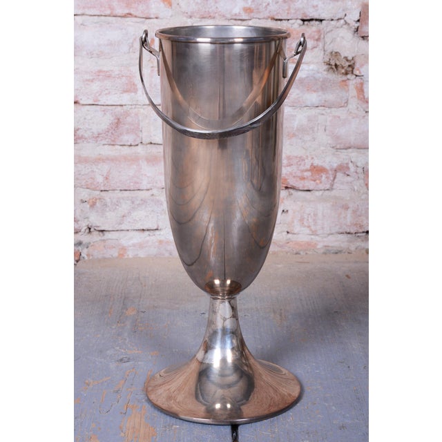 Art Deco Standing Champagne Cooler in Silver-Plated Metal, France, 1920s For Sale - Image 6 of 14