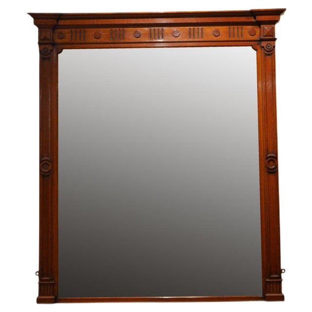 Large Victorian Oak Wall Mirror For Sale - Image 14 of 14