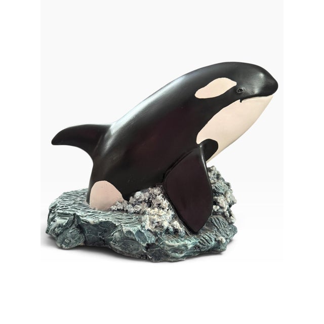 1990s Vintage 1990 Sandicast #286 Orca Whale Sculpture, Sandra Brue For Sale - Image 5 of 7