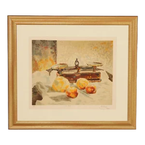 Martins Framed Print Still-Life of Peaches, 'Les POchs'