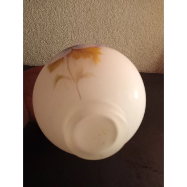 1970s 1960s Fenton Handpainted Satin Glass Vase For Sale - Image 5 of 8
