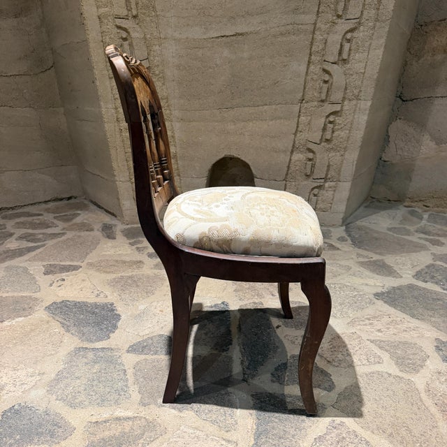 Thomas Day Style Antique Victorian Carved Wood Side Parlor Chair For Sale - Image 10 of 13