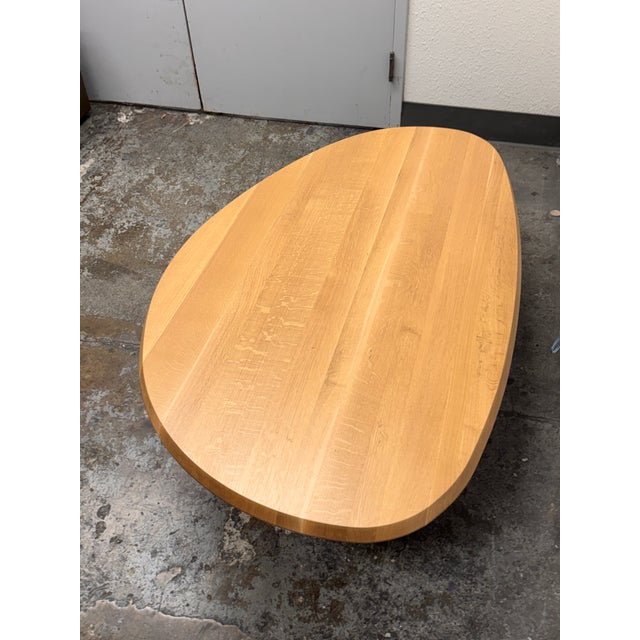 Bespoke Asymmetrical Natural Oak Coffee Table For Sale In San Francisco - Image 6 of 12
