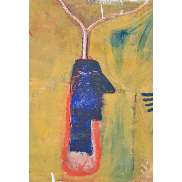 Expressionism Large Oil on Canvas in the Style of Jean-Michel Basquiat For Sale - Image 3 of 8