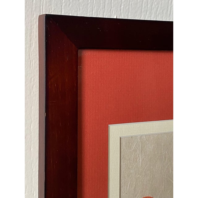 Asian 1970s Framed Double Matted Rice Paper Prints of Asian Musicians With Drums Musical Instruments Stamped Signature For Sale - Image 3 of 12