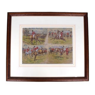Vignette of 4 Fox Hunt Scenes Watercolour by George Finch Mason For Sale