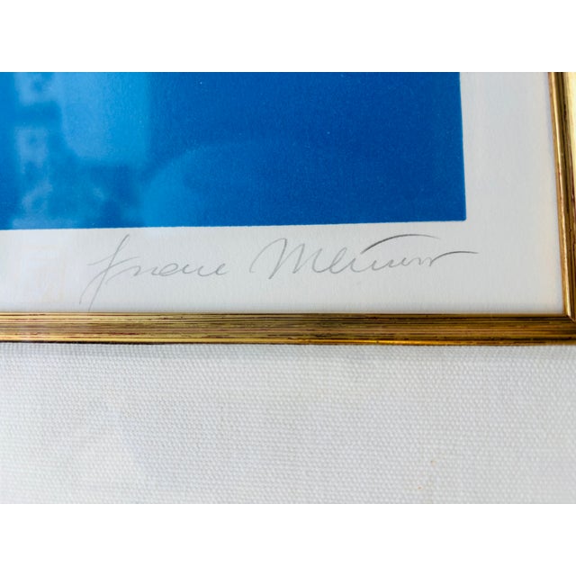 Modern Vintage Large 48" X 48" Framed, Numbered and Signed Serigraph With Wentworth Gallery Raised Seal by Croatian Artist Frane Mlinar Korčula Boats For Sale - Image 3 of 5
