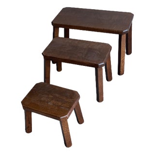 Nesting Tables in Oak, Set of 3 For Sale