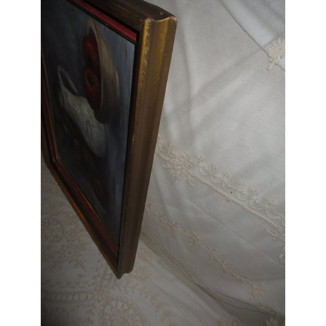 Mid Century Oil on Canvas Board Artist Signed Still Life Framed For Sale - Image 11 of 14