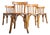 French Bistro Dining Chairs in Oak and Bentwood from Baumann, 1950s, Set of 4 For Sale