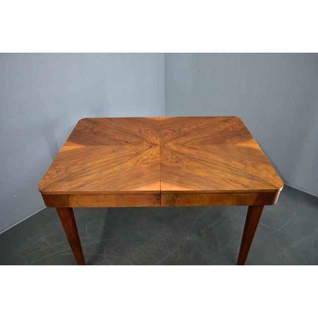Extendable Dining Table in Walnut by Jindrich Halabala, Czechoslovakia, 1939 For Sale - Image 16 of 18