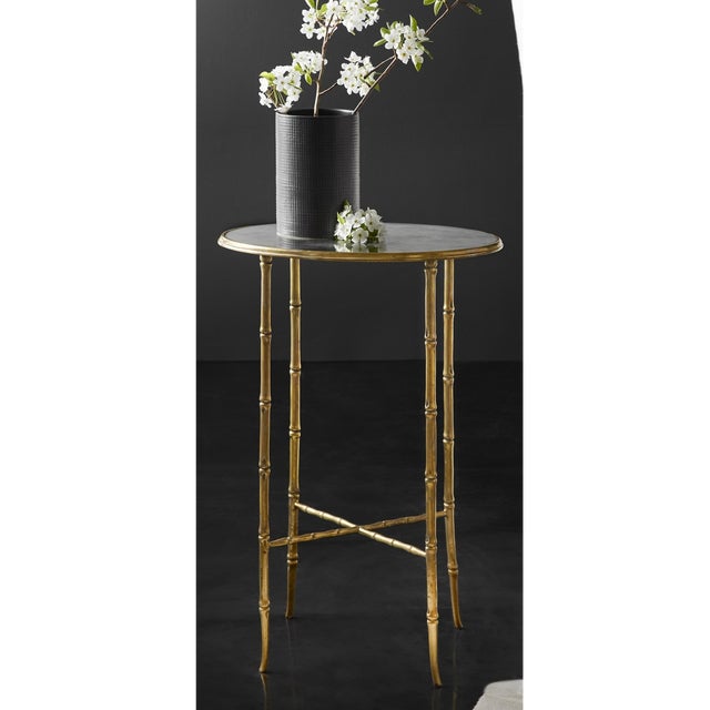 Traditional Modern History Oval Bamboo Spot Table For Sale - Image 3 of 3