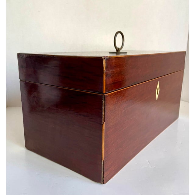 Mid-19th Century English Mahogany Tea Caddy Chest With Glass Mixing Bowl For Sale - Image 10 of 15