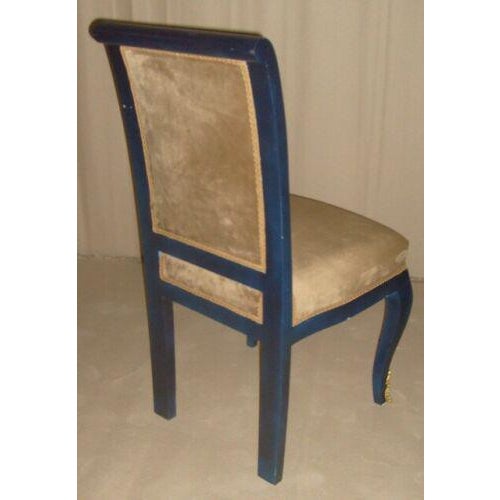 Blue Blue With Gold Louis XV Antique Style Desk with Chair - 2 Pieces For Sale - Image 8 of 9