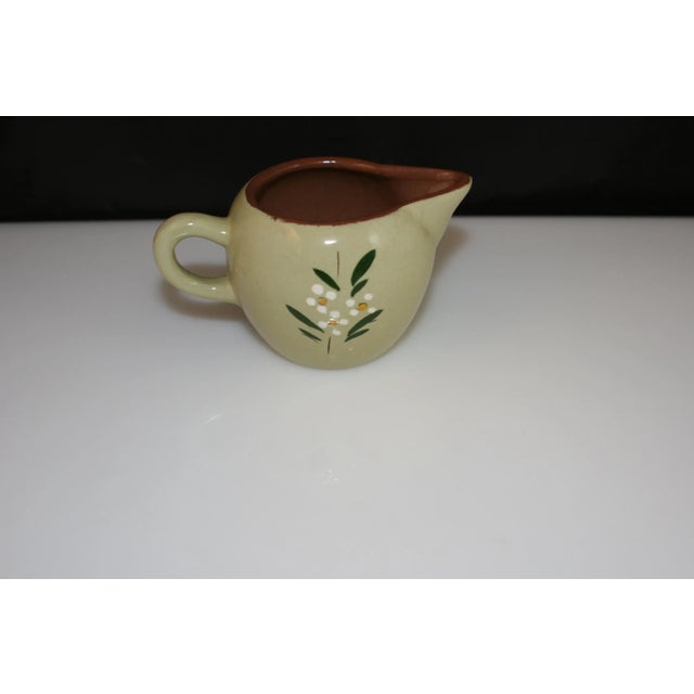 American Mid Century Stangl Pottery Magnolia Pattern Hand Crafted Creamer For Sale - Image 3 of 9