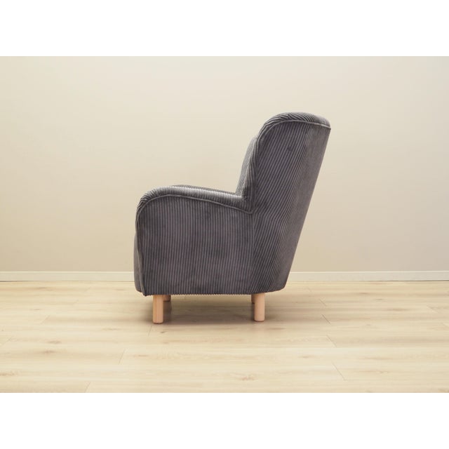 Scandinavian Grey Wooden Armchair For Sale - Image 4 of 14