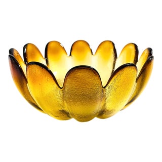 Mid 20th Century Mid Century Modern Glass Lotus Petal Salad Bowl by Indiana Glass For Sale