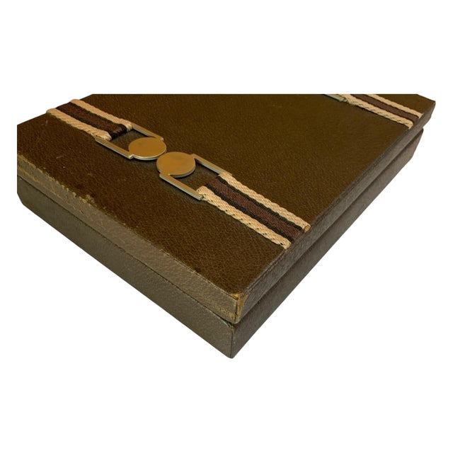 Animal Skin Vintage Mark Cross Brown Suede and Leather Jewelry Box, Italy For Sale - Image 7 of 12