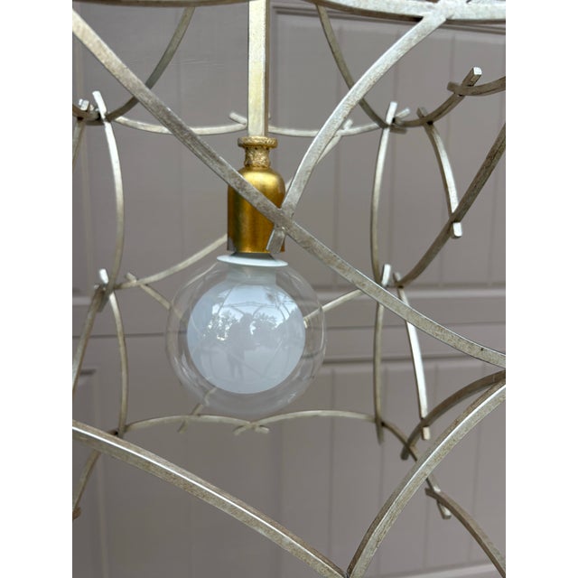 Vintage Hollywood Regency Pagoda Pendant Chandelier For Sale - Image 4 of 12