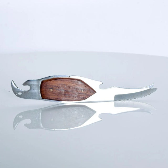 Brown 1970s Japanese Barware Parrot Bottle Opener Knife For Sale - Image 8 of 8