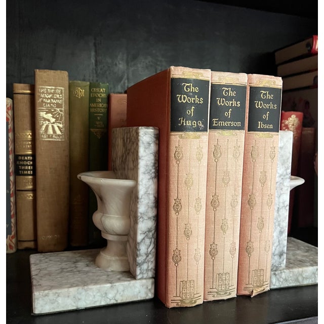 Light Gray Vintage Italian Marble Bookends, Mid- Century For Sale - Image 8 of 10