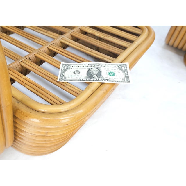 New Upholstery Paul Frankl Rattan Living Room Tank Chair Set MINT! For Sale - Image 13 of 17