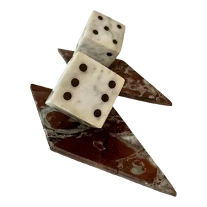 Marble Dice Bookends with Marble Bases - A Pair