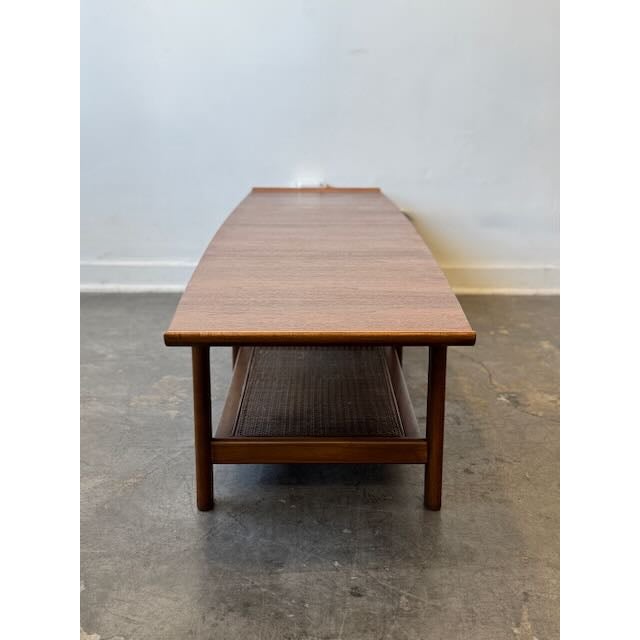 Lane Furniture 1960's Walnut and Caned Lane Altavista Coffee Table For Sale - Image 4 of 13