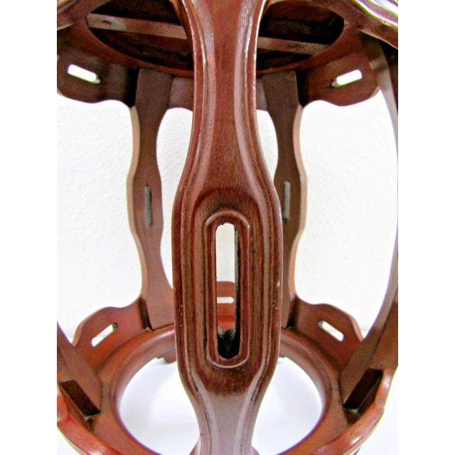 Vintage Rosewood Hollywood Regency Barrel Stool Drum Plant Stand For Sale In Miami - Image 6 of 12