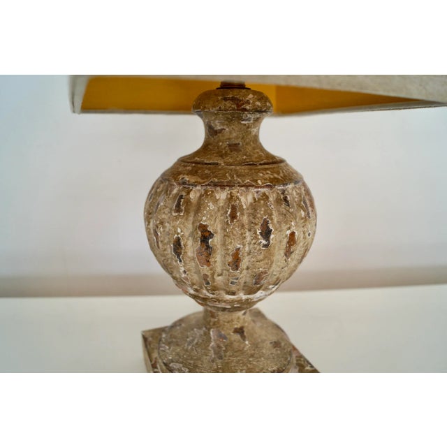 Wood Aidan Gray Distressed Old World Table Lamp For Sale - Image 7 of 13