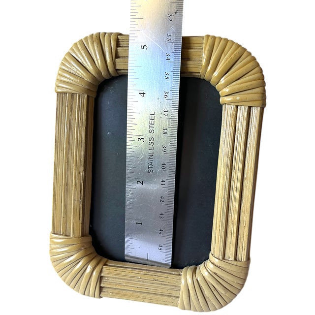 Vintage Bamboo & Wrapped Rattan Picture Frame 3x5 Image After Ralph Lauren Bunny Williams For Sale In Jacksonville, FL - Image 6 of 10