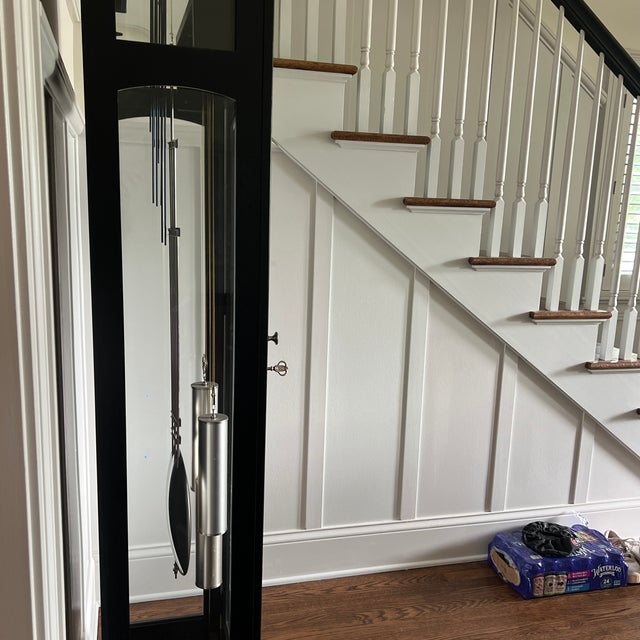 Contemporary Contemporary Howard Miller "Urban" Series Grandfather Clock in Black/Espresso With Brushed Nickel Accents For Sale - Image 3 of 6