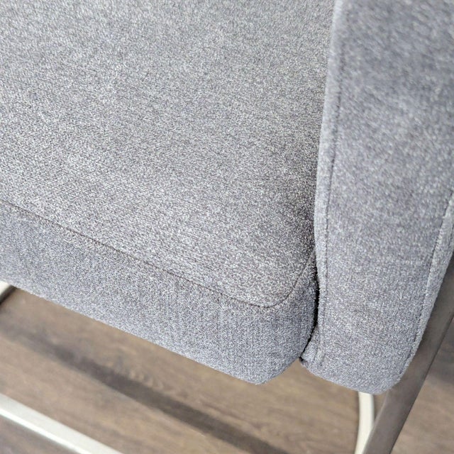 Euro Style Modern Grey Counter Stool With Metal Frame For Sale - Image 10 of 10