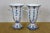Ceramic Mid 20th Century 2 Jb Hirsch Corsi Italian Blue & White Floral Porcelain Mantel Vases Urns 9" For Sale - Image 7 of 16