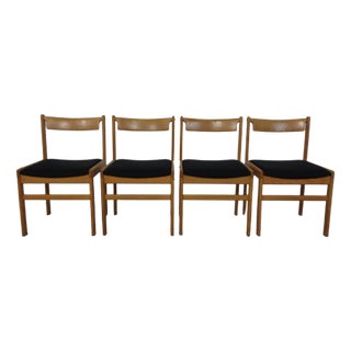 Danish Oak Dining Chairs, Set of 4, 1960s For Sale