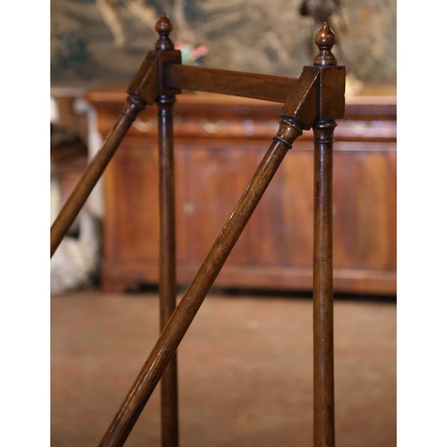 Mid 20th Century Mid-Century French Louis XIII Style Oak Library Two-Step Ladder For Sale - Image 5 of 8