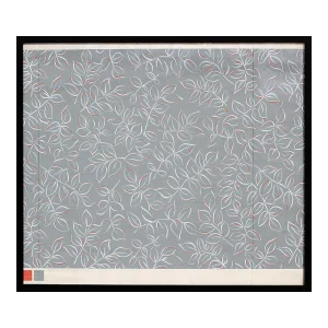 Early 20th Century Modern Grey and Orange Geometric Abstract Leaf Pattern Painting by John Little