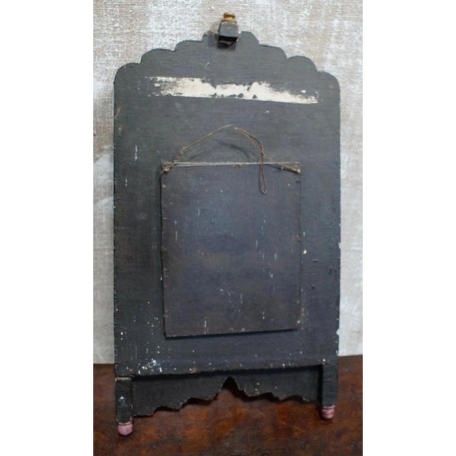 Brown Antique Kashmiri Indian Painted Wall Mirror, 1890 For Sale - Image 8 of 11