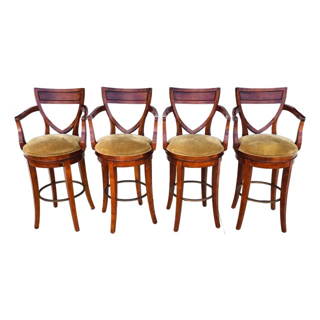 Century Furniture Swivel Bar Stools Set of 4 For Sale
