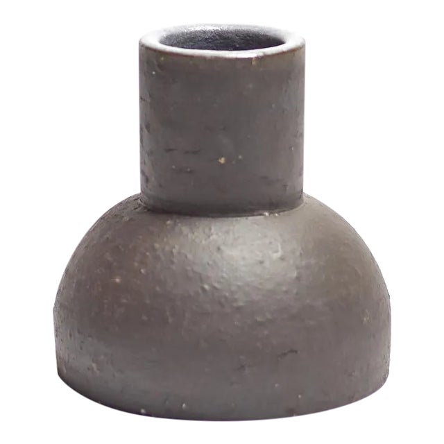 Featured in The 2020 San Francisco Decorator Showcase — Eric Vander Molen Minimal Charcoal Ceramic Vessel For Sale