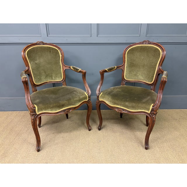French Carved Mahogany Armchairs, 1910, Set of 2 For Sale - Image 15 of 15