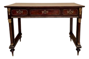 French Desk Table in Brown Golden Bronze, 1870