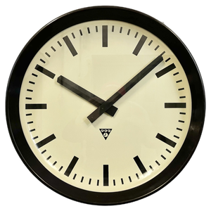 Large Industrial Bakelite Factory Wall Clock from Pragotron, 1960s