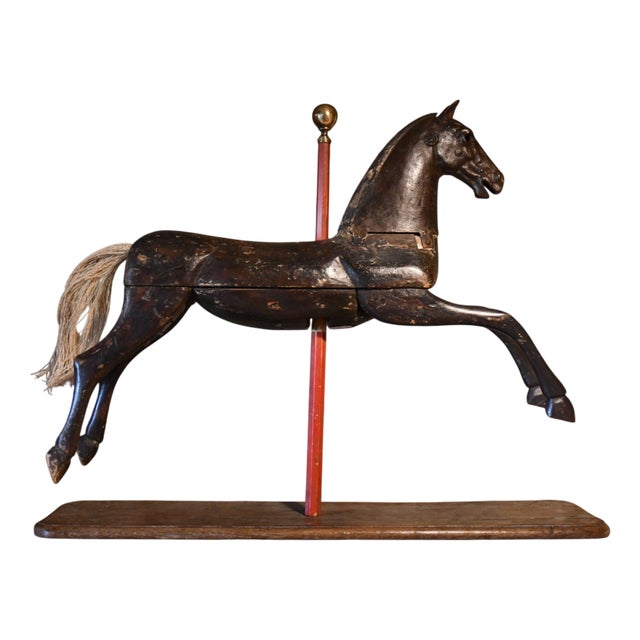 Carousel Horse with Wood Body and Alloy Head, 1890s For Sale