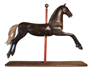 Carousel Horse with Wood Body and Alloy Head, 1890s