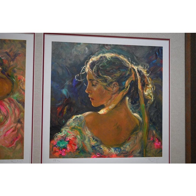 Spanish Revival 1990s José Royo "Todas Las Luces Del Día" Suite of Four, Printer's Proofs 8/10, Framed With Museum Glass For Sale - Image 3 of 10